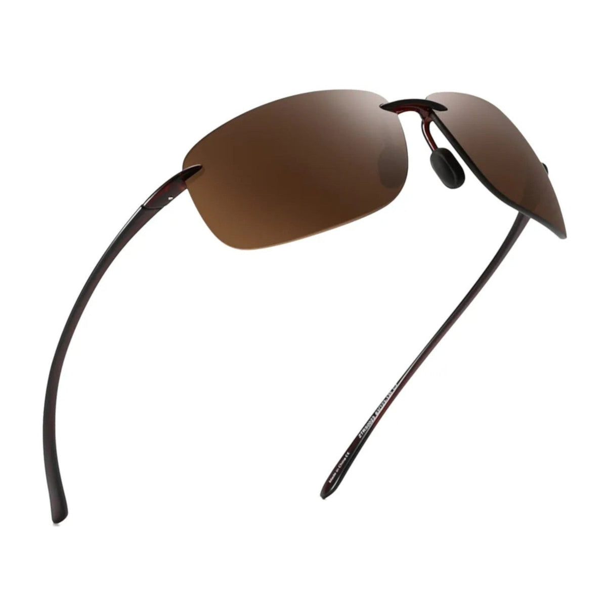 Rahmenlose Matrix-Sportbrille mit braunen Gläsern