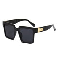 Oversized Vintage Sonnenbrille Schwarz-Gold