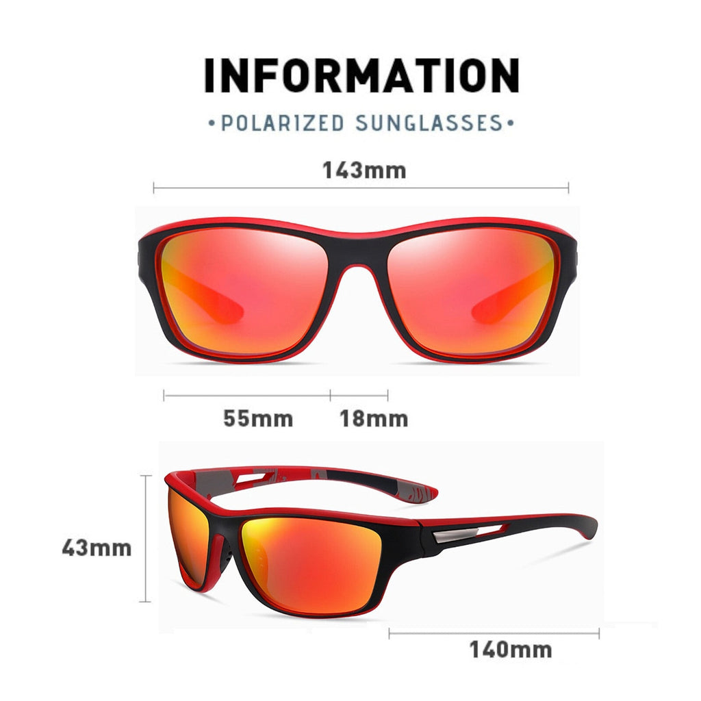Rot-orange polarisierte Sport-Sonnenbrille X15