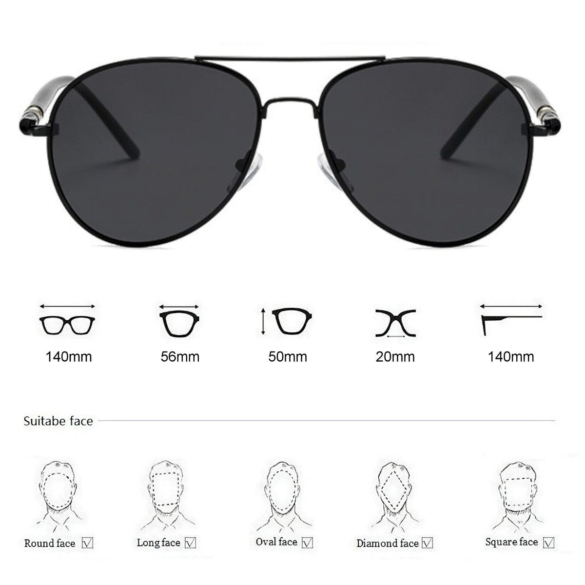 Polarisierte Piloten-Sonnenbrille P110