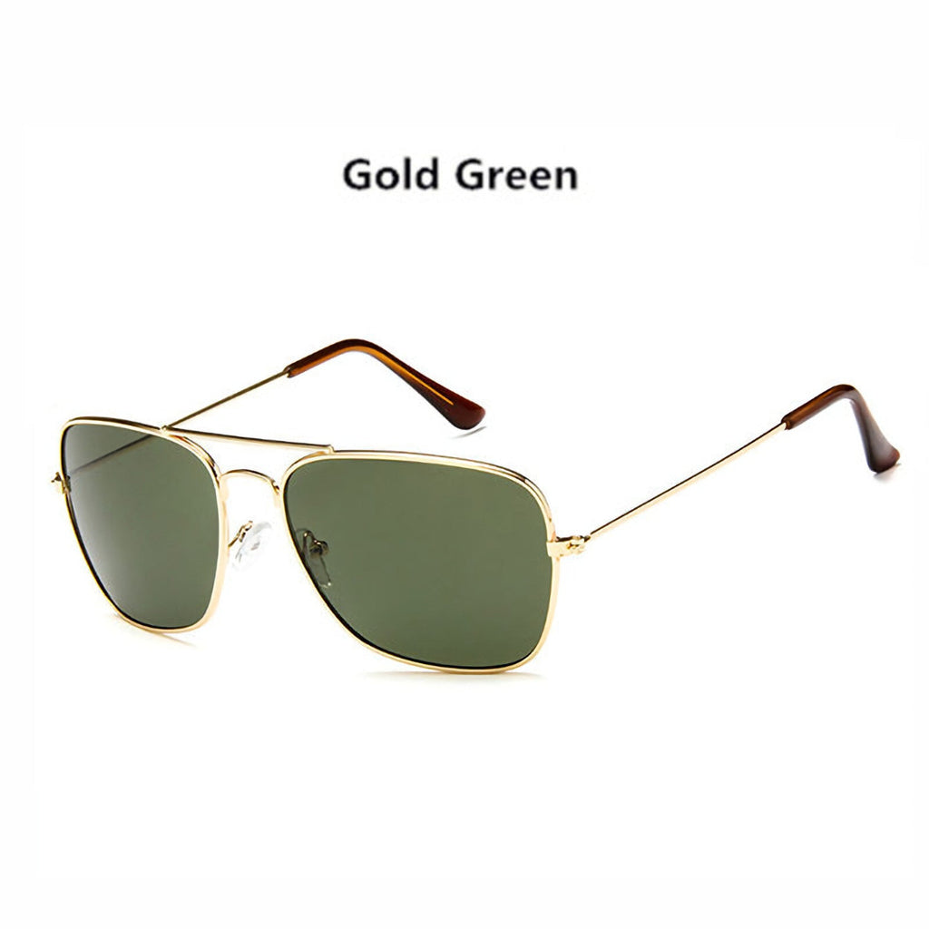 Gold-grüne Piloten-Sonnenbrille