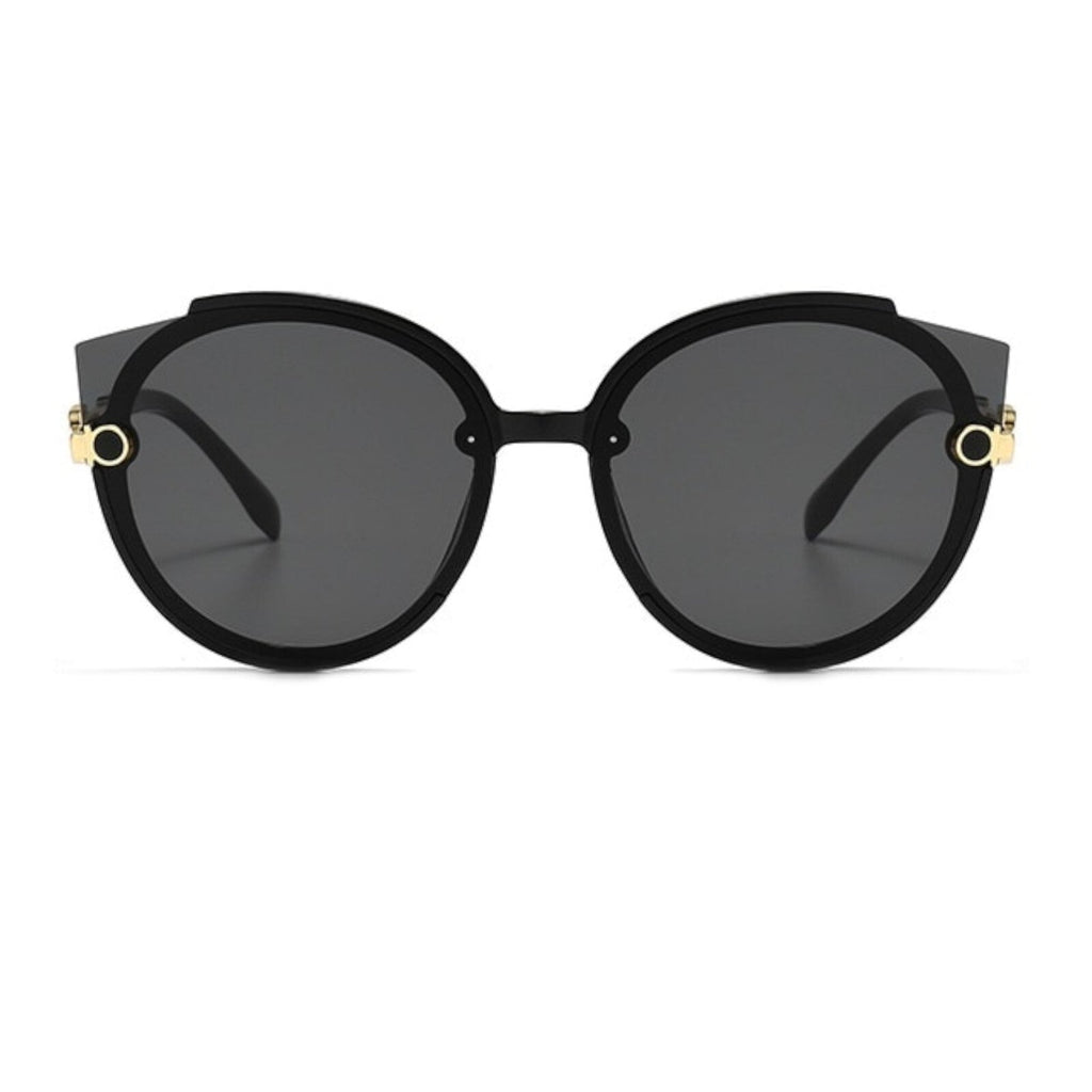 Oversized Cat-Eye-Sonnenbrille Schwarz-Gold