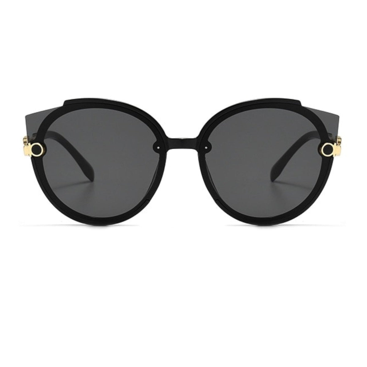 Oversized Cat-Eye-Sonnenbrille Schwarz-Gold