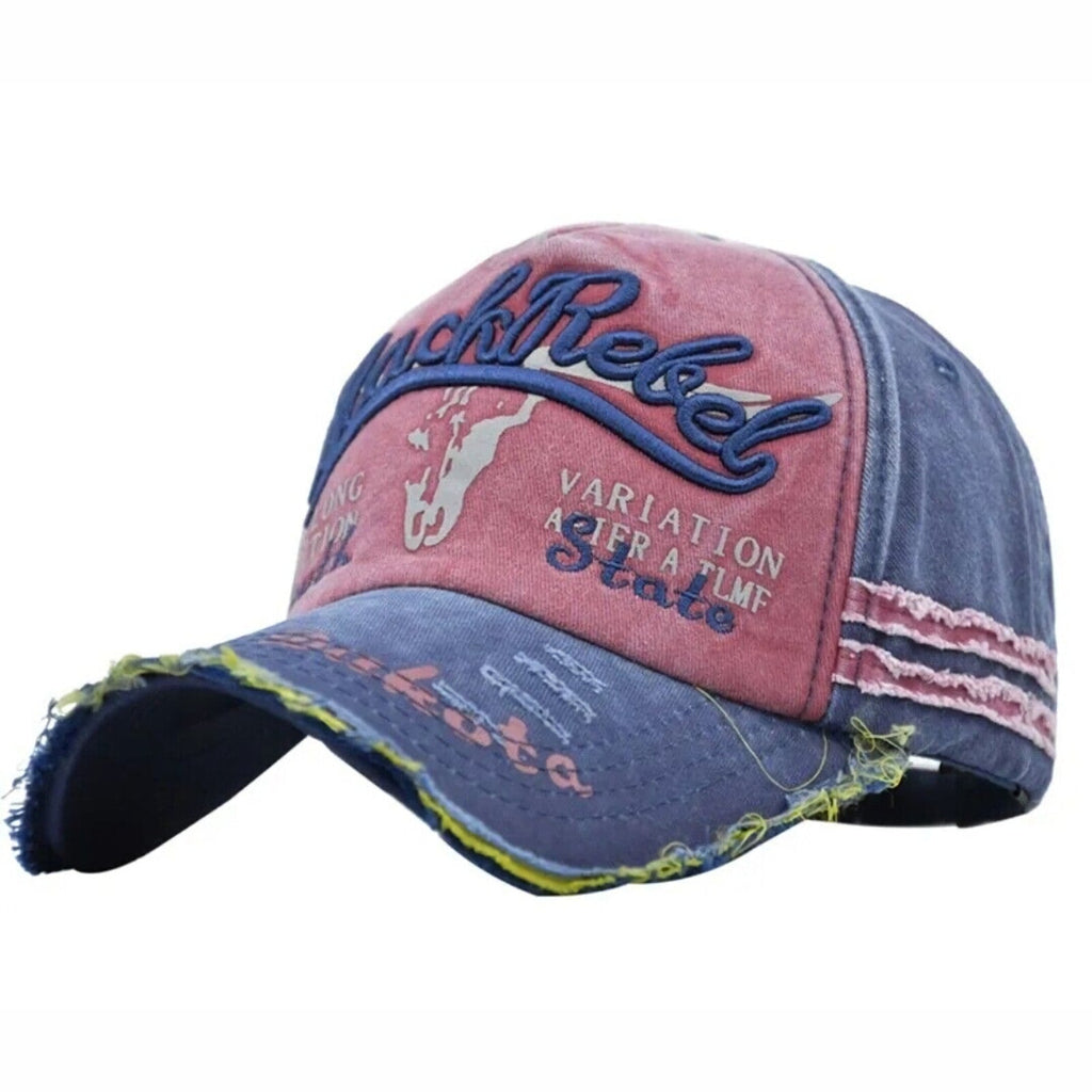 Rot-blaue Black Rebel Vintage-Basecap