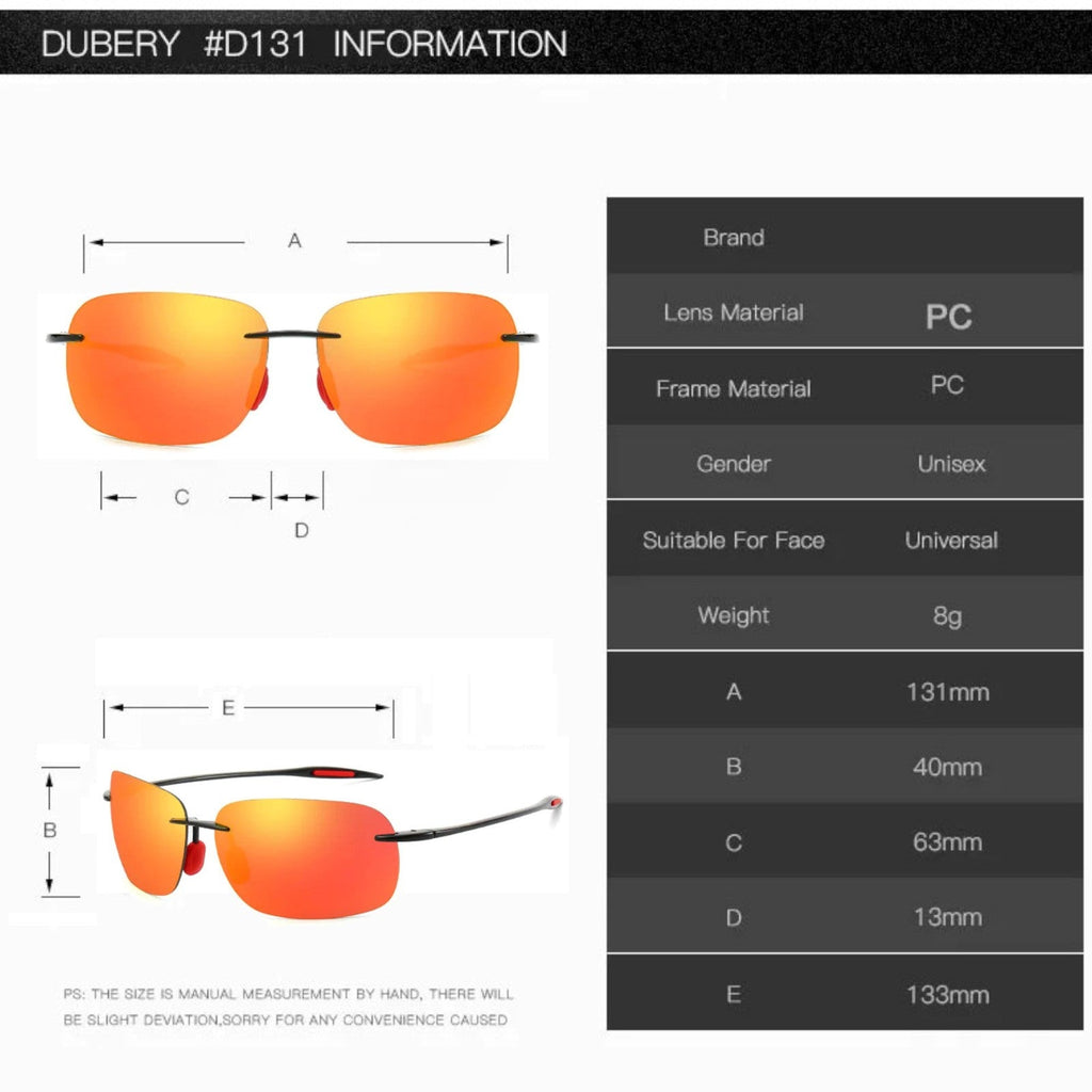 Rahmenlose Matrix-Sportbrille mit orange verspiegelten Gläsern