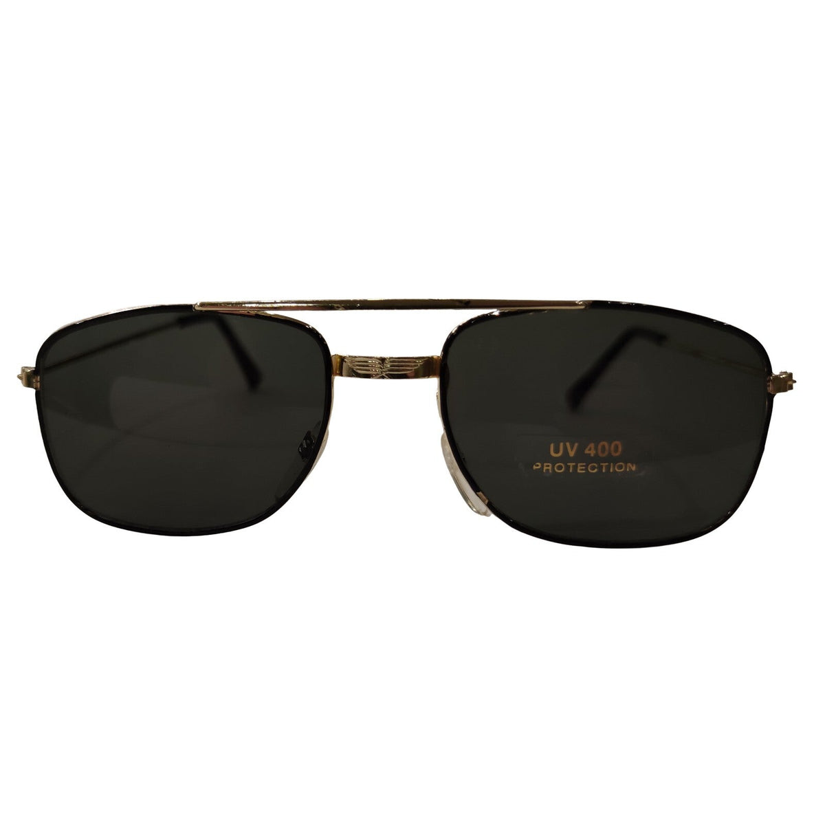 Gold-schwarze Piloten-Sonnenbrille im Porsche-Stil