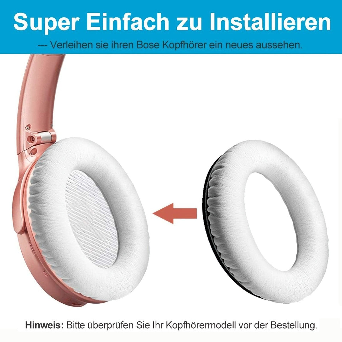 Ohrpolster für Bose QuietComfort QC35 QC15 QC45 QC25 Q35 II Elfenbein Weiss - 3KShop.de