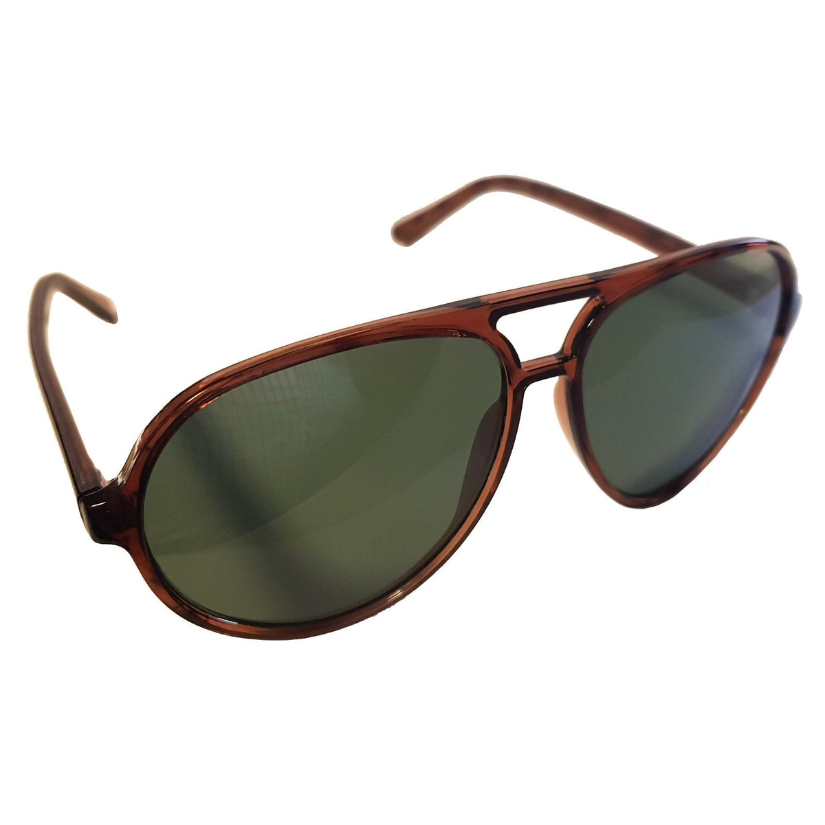 Braune Designer Damen-Sonnenbrille mit grünen Gläsern
