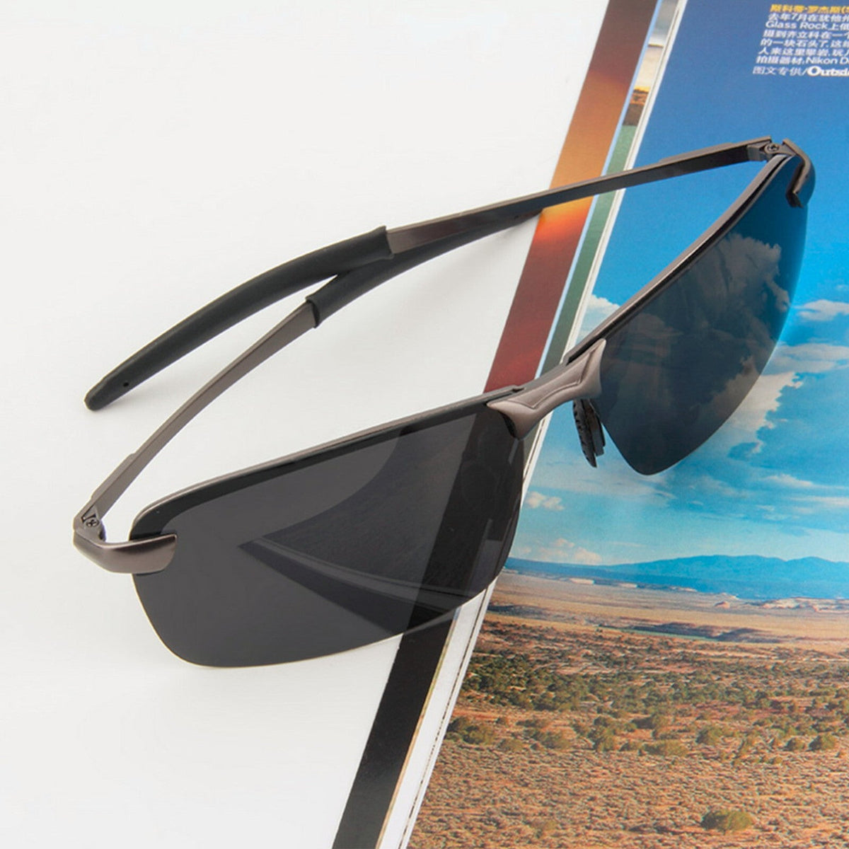 Gunmetal Matrix-Sonnenbrille mit polarisierten Gläsern