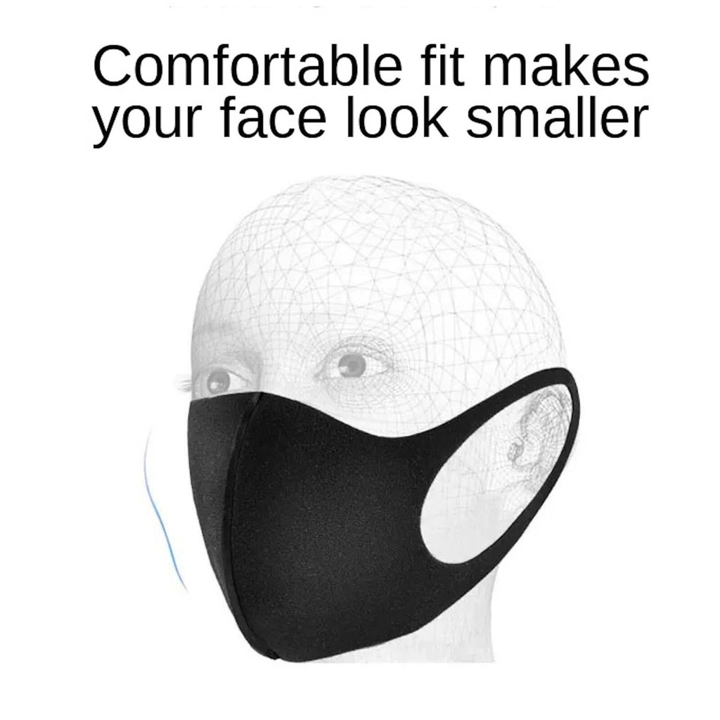 1 - 10 x Mundschutz Behelf Mund Nasen Atem Schutz Maske Waschbar Schwarz - 3KShop.de
