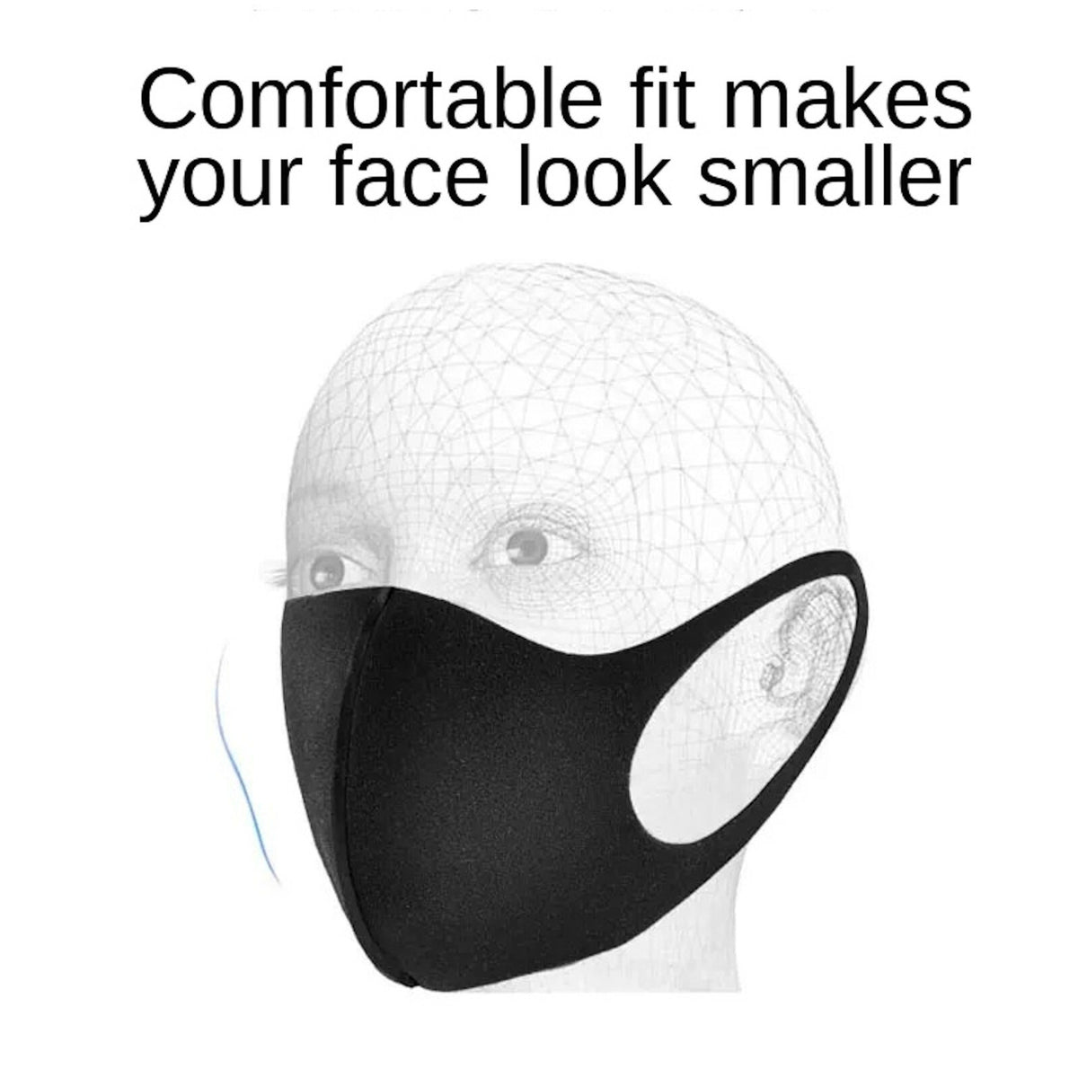 1 - 10 x Mundschutz Behelf Mund Nasen Atem Schutz Maske Waschbar Schwarz - 3KShop.de