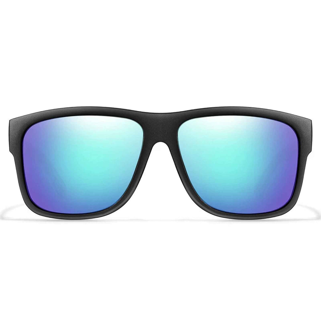 Stylische Sonnenbrille Matt Schwarz Gläser Blau Cool 5417 BL