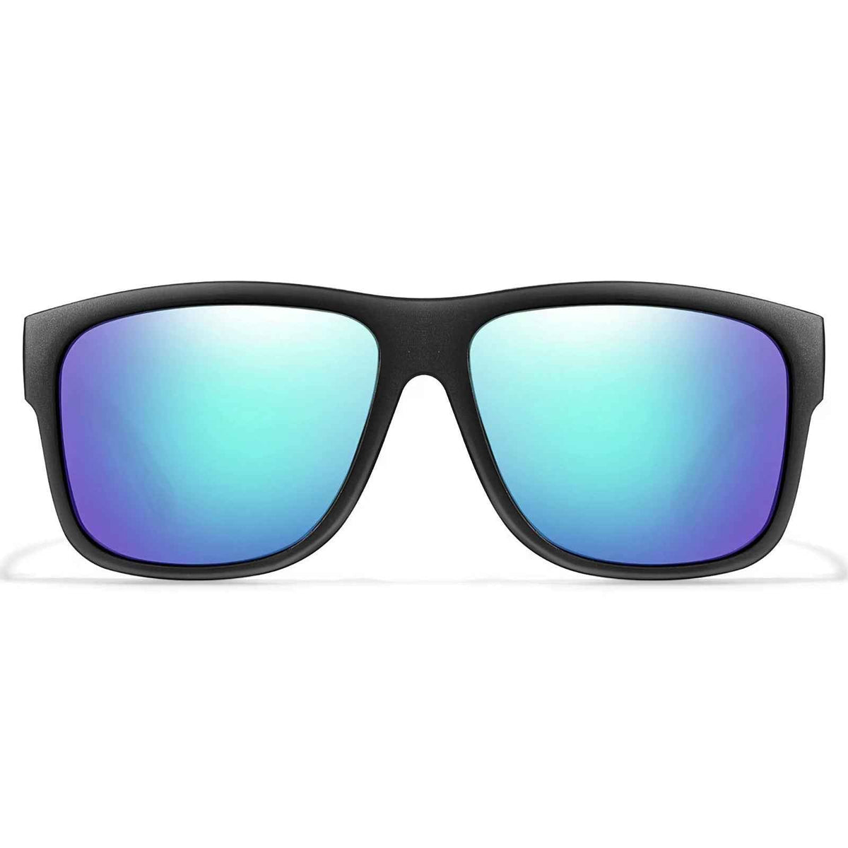 Stylische Sonnenbrille Matt Schwarz Gläser Blau Cool 5417 BL