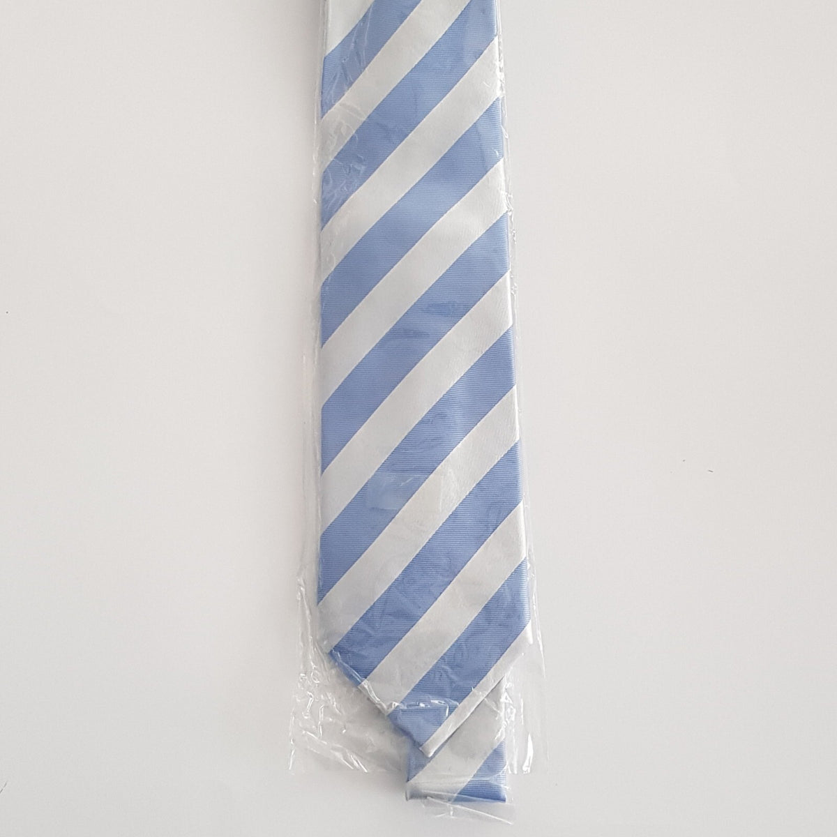 Original Mijas Herren Anlass / Business Krawatte -Hellblau silber gestreift - 3KShop.de