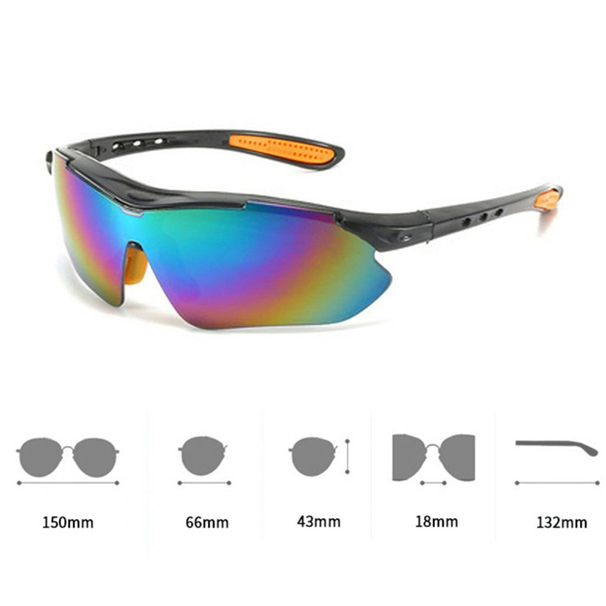 Schwarze polarisierte Sport-Sonnenbrille X6