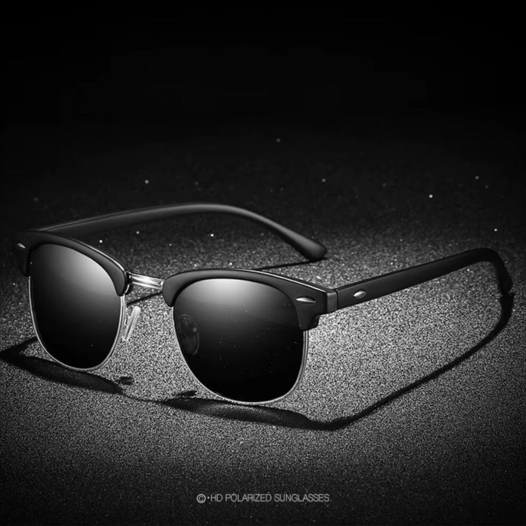 Schwarz-silberne Vintage-Retro-Sonnenbrille Unisex
