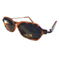 Braune Designer Damen-Sonnenbrille mit grünen Gläsern