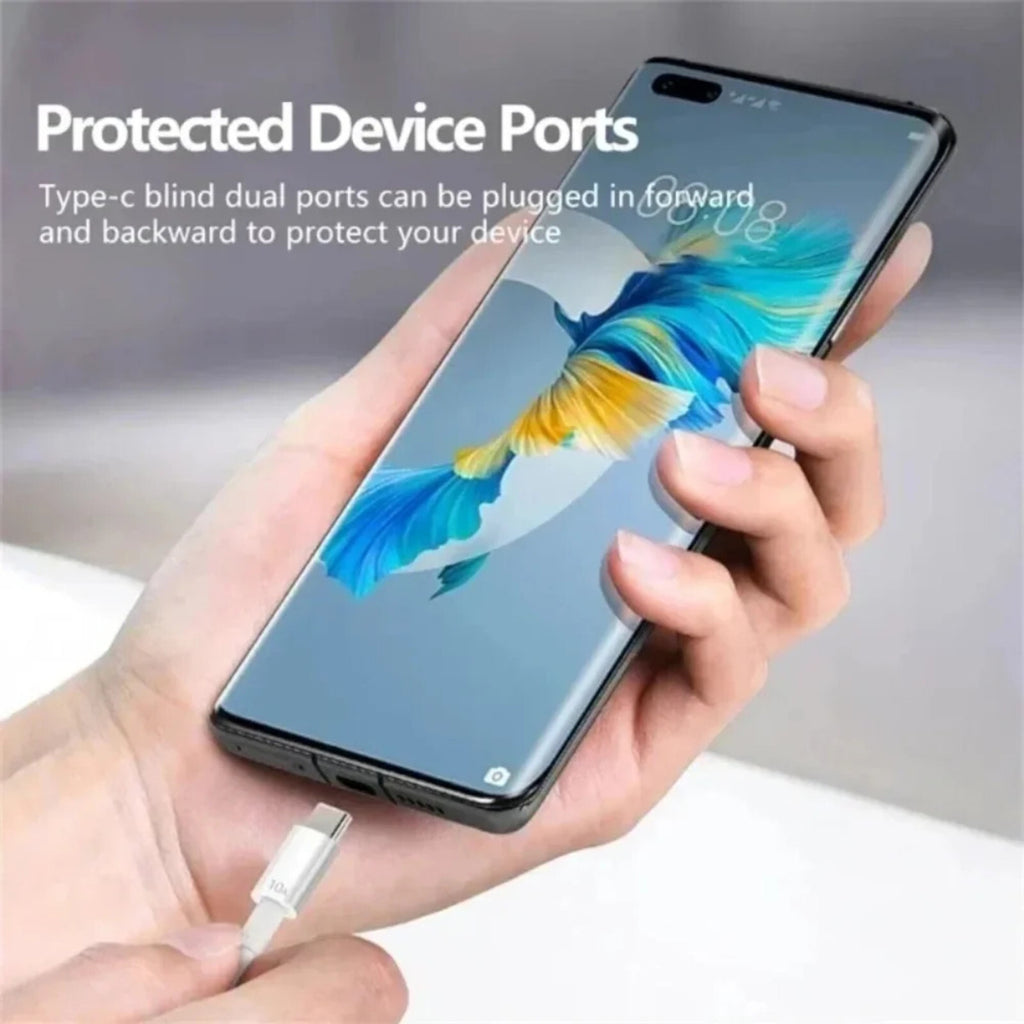 2m USB-C Schnell Ladekabel USB Typ C Daten Handy für Huawei Xiaomi ... weiss - 3KShop.de