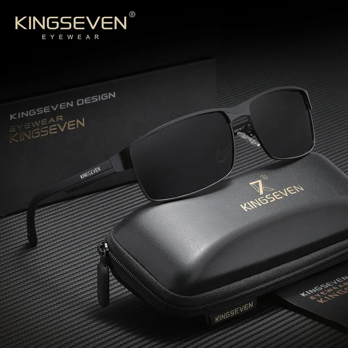 Sonnenbrille Kingseven 7756 Black Premium Männer Polarisiert UV400 HD - 3KShop.de