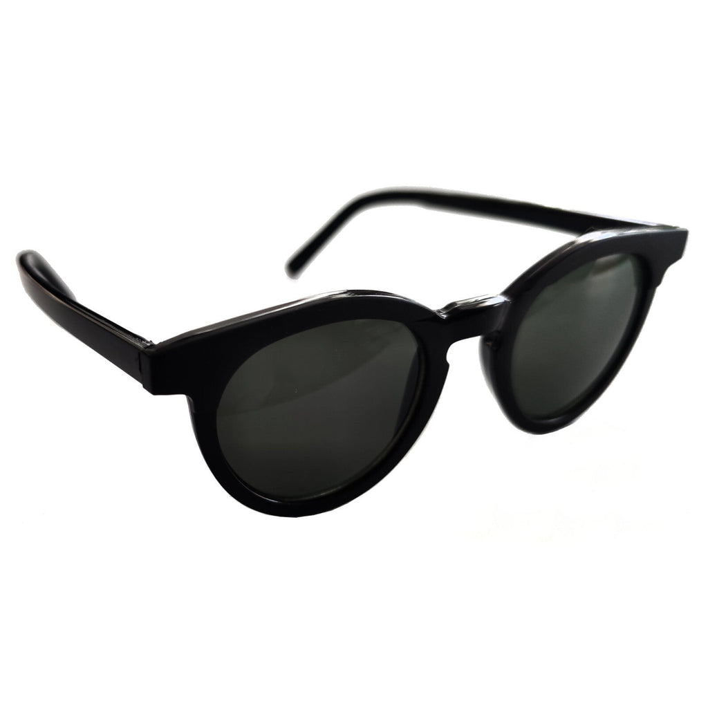 Schwarze Cat-Eye-Sonnenbrille matt und glänzend