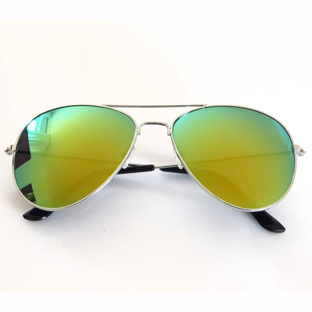 Silber-goldene verspiegelte Piloten-Sonnenbrille