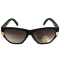Mattschwarze Vintage Sonnenbrille mit goldenen Applikationen