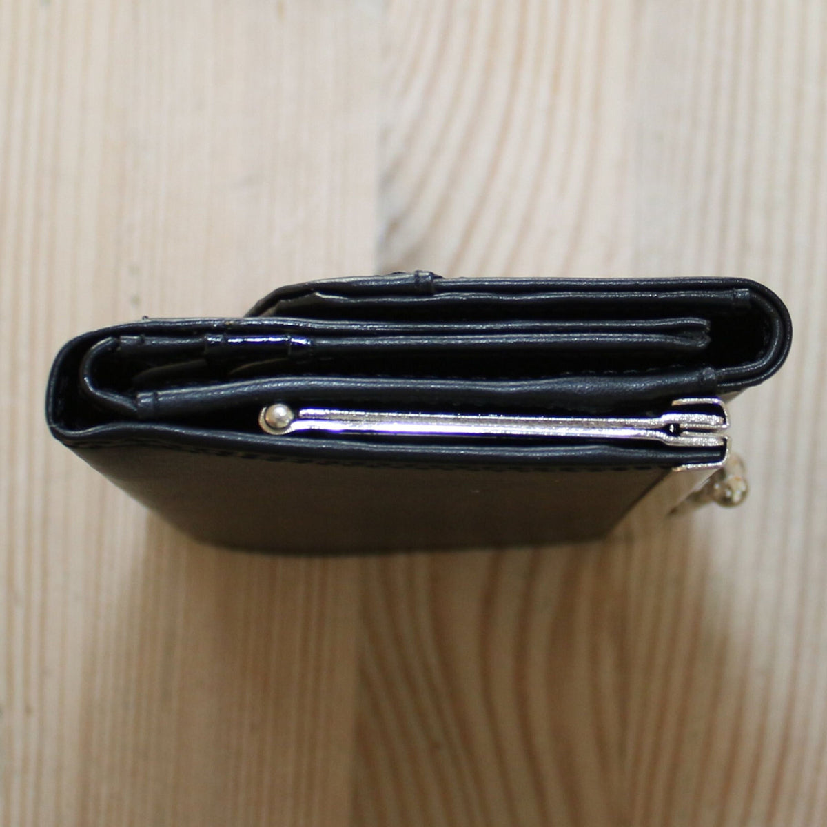 Portemonnaie Geldbörse Brieftasche Clipverschluss Leder Schwarz gross 2000-78P - 3KShop.de
