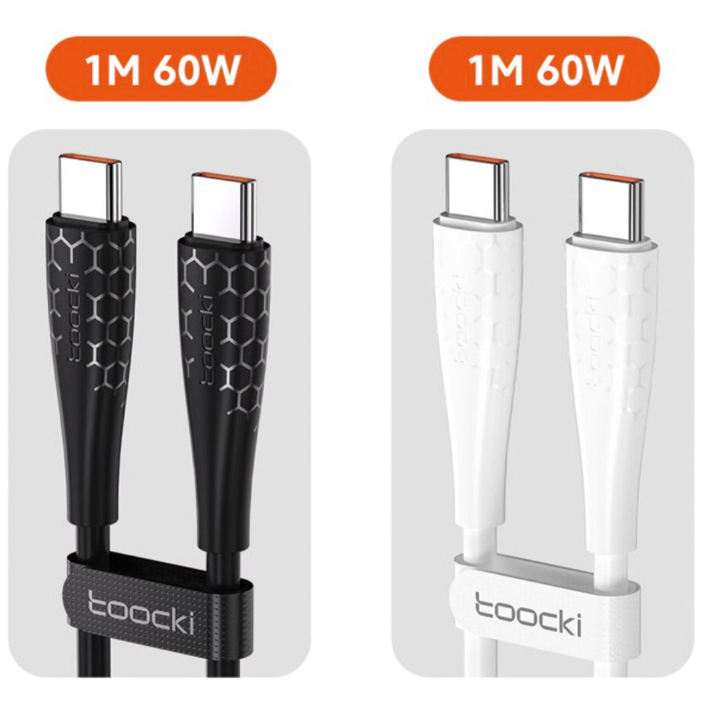 60 Watt Turbo Schnell Ladekabel USB Typ C Datenkabel Handy Silikon Nylon Toocki - 3KShop.de