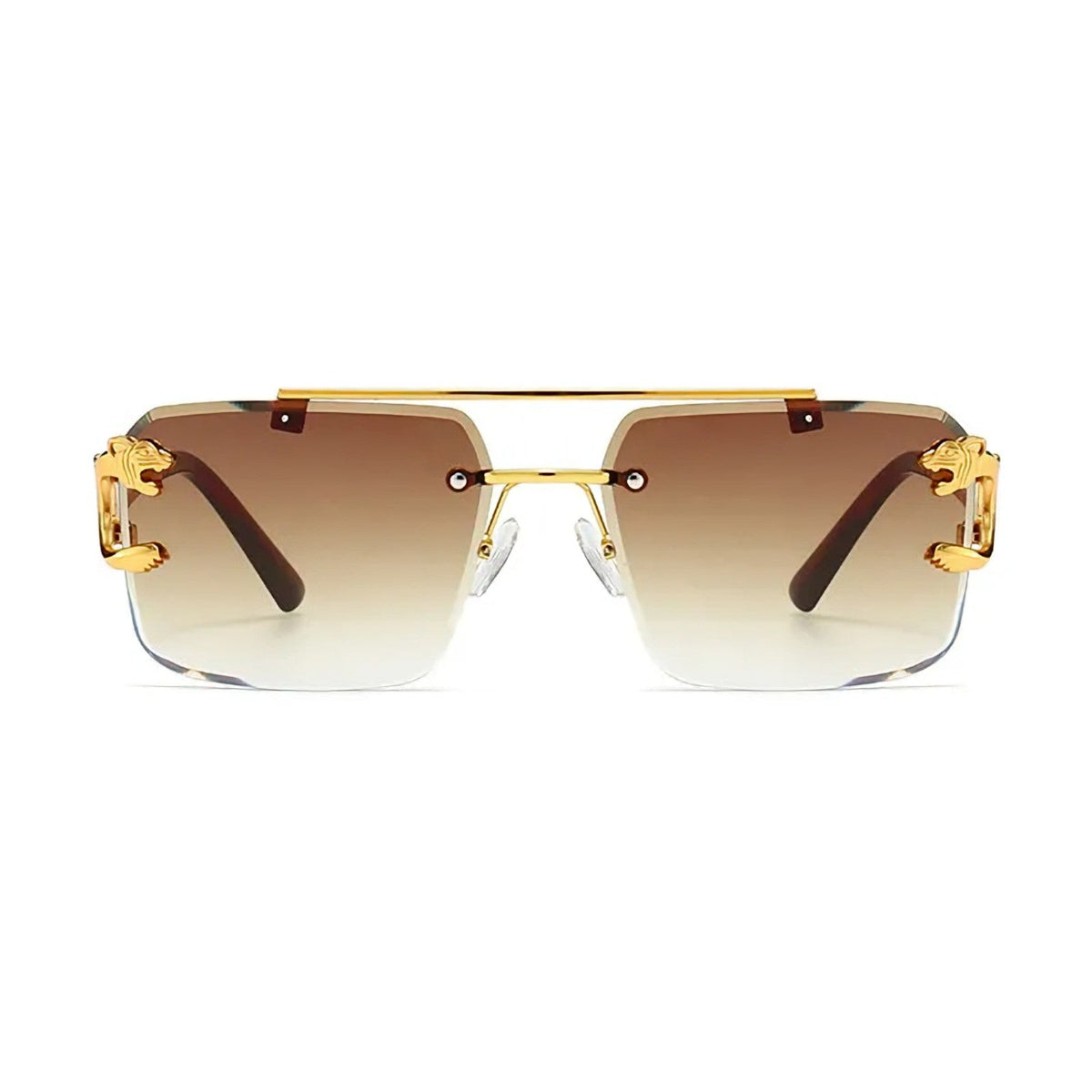 Goldene Vintage Sonnenbrille im Leoparden-Look