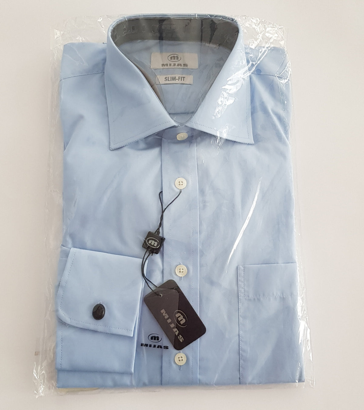 Original Mijas Herren Business Hemd New-Kent Langarm Blau Slim-Fit Gr. 37-38 - 3KShop.de
