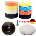 Polierteller Polier Set Polierpads Klett Schwamm Polierscheibe 11 teilig 80mm - 3KShop.de