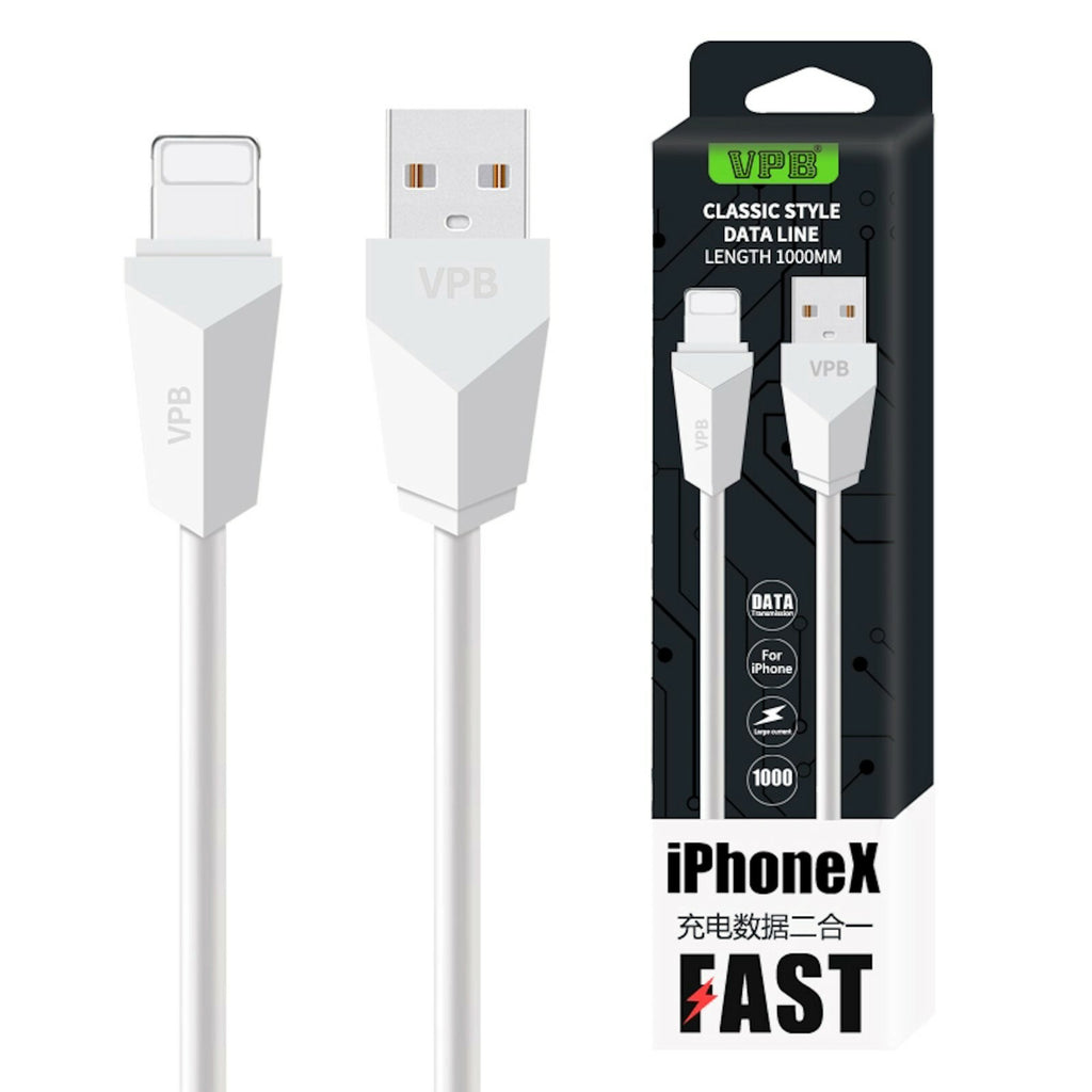 1m USB Schnellladekabel Schnell Ladekabel Sync Datenkabel für Apple iPhone weiß - 3KShop.de