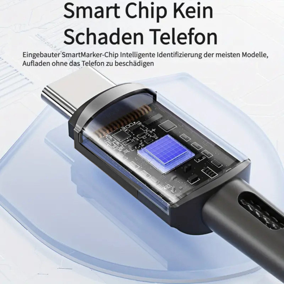 7A 120W 1m Heemax Schnell Ladekabel USB A zu Typ C Daten Handy Nylon schwarz - 3KShop.de