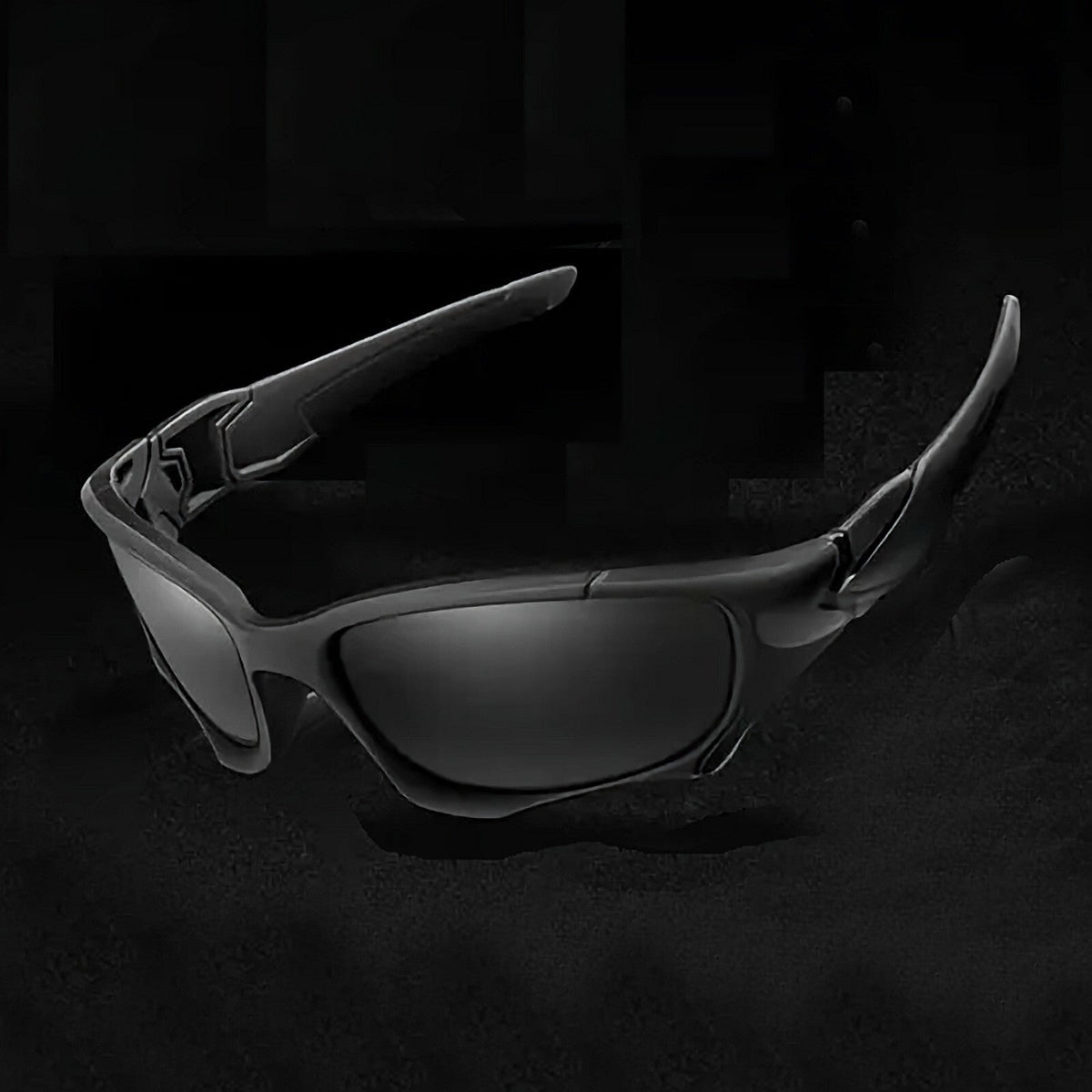 Schwarze Sport-Sonnenbrille aus Polycarbonat