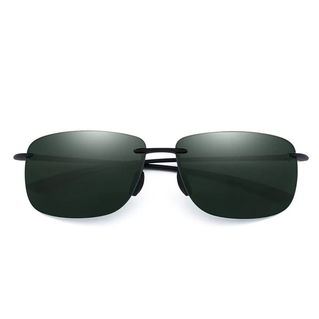 Rahmenlose Matrix-Sportbrille mit schwarz-grünen G15-Gläsern