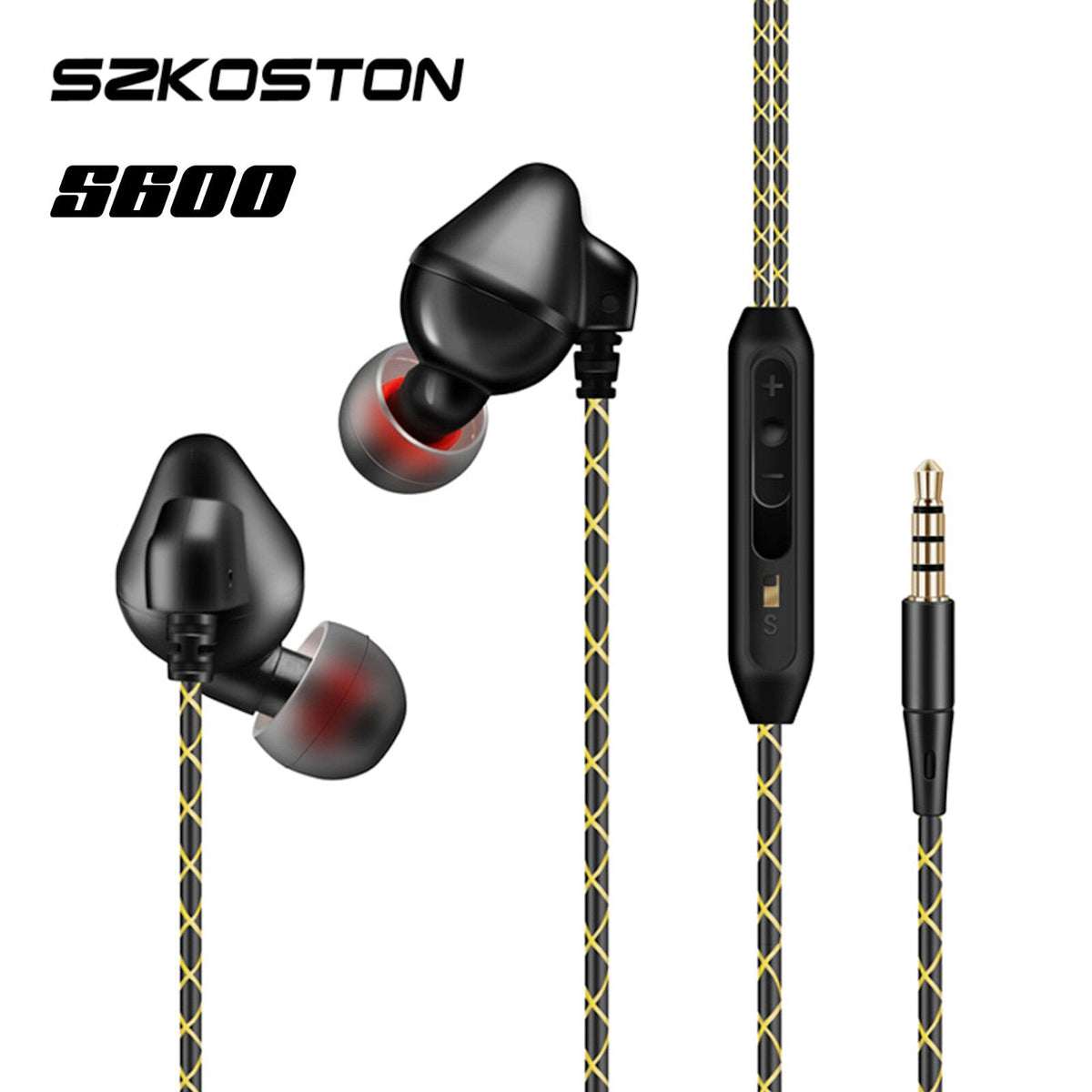 Schwarzes SZKOSTON S600 In-Ear-Headset