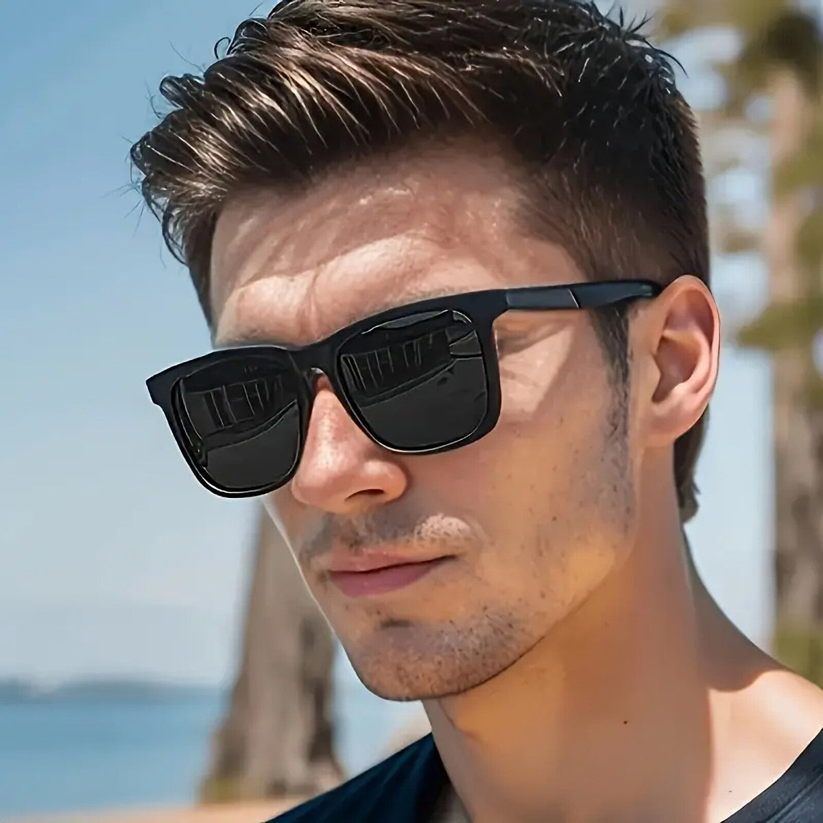 Schwarze Oversized Vintage Sonnenbrille
