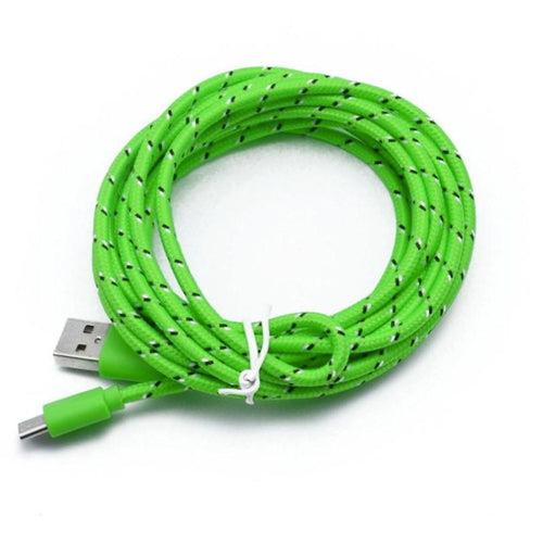 1m USB Typ C Stoffkabel X Ladekabel Sync Datenkabel grün S8 Sony Huawei HTC - 3KShop.de