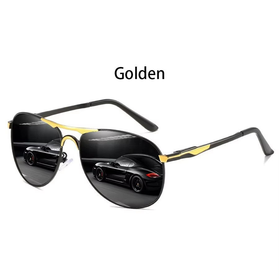 Schwarz-goldene Piloten-Sonnenbrille