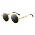 Runde goldene Steampunk-Sonnenbrille im Lennon-Stil