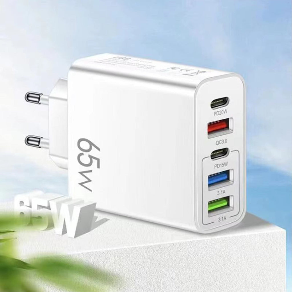65-W-Schnellladegerät mit 5 USB-A- und USB-C-Ports