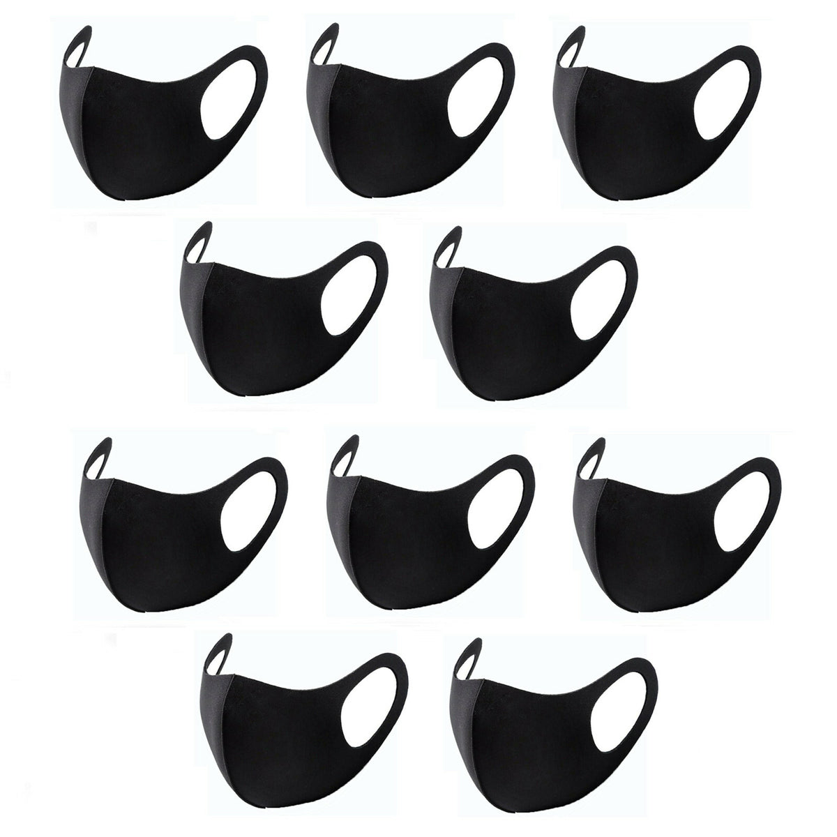 1 - 10 x Mundschutz Behelf Mund Nasen Atem Schutz Maske Waschbar Schwarz - 3KShop.de