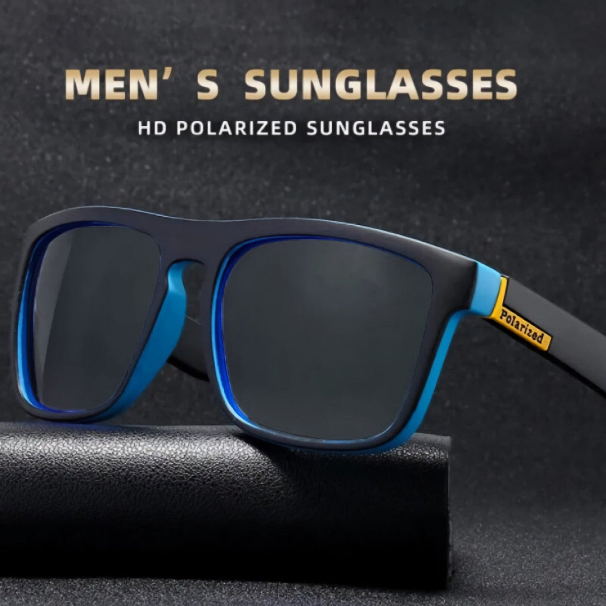 Schwarz-blaue polarisierte Sonnenbrille