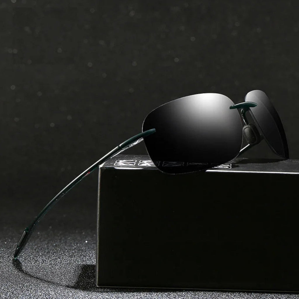 Schwarze rahmenlose Matrix-Sonnenbrille