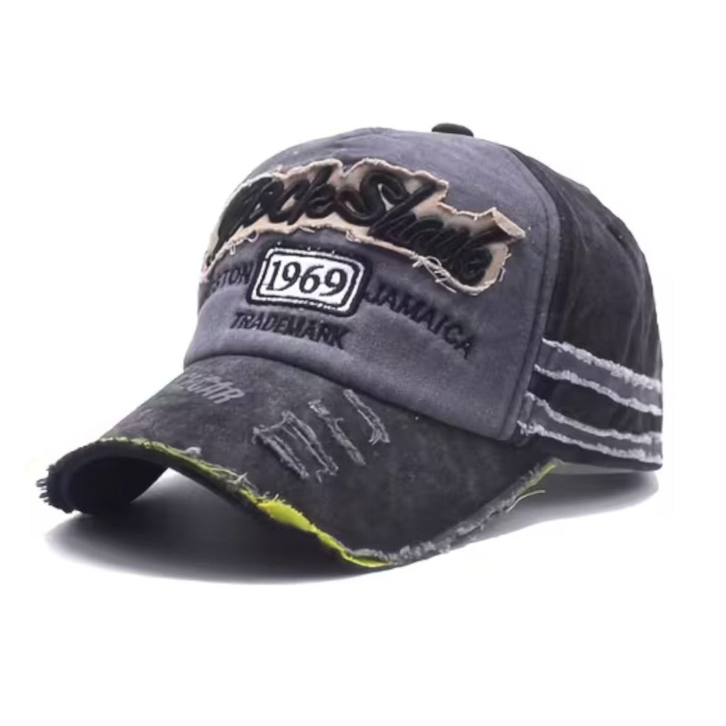 Rock Shark 1969 Vintage Basecap in Schwarz-Grau