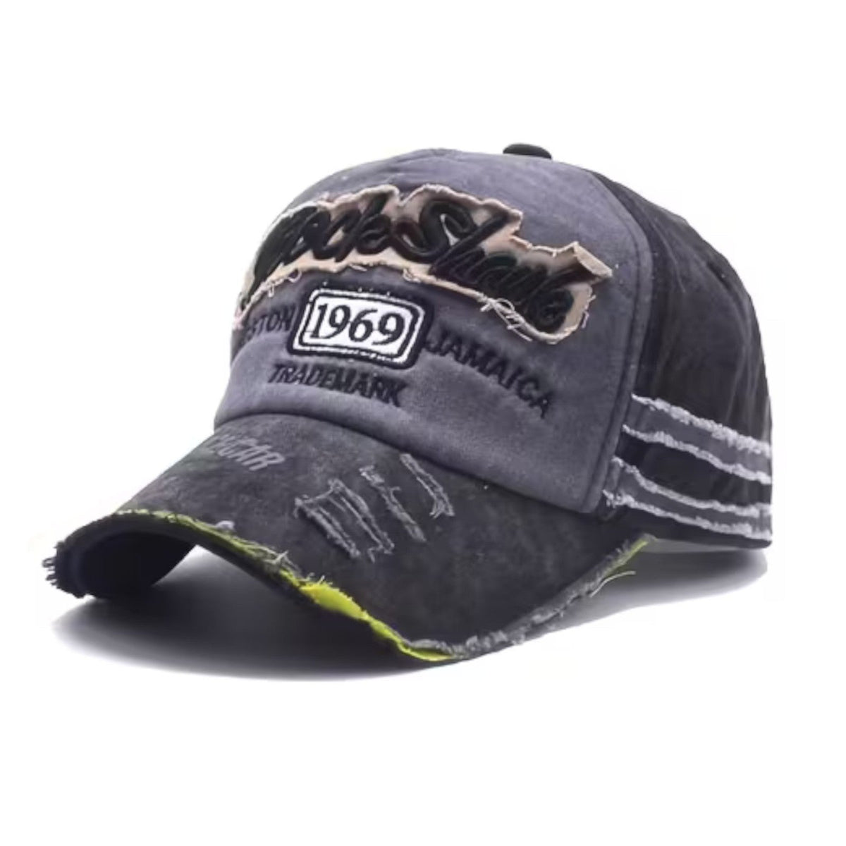 Rock Shark 1969 Vintage Basecap in Schwarz-Grau
