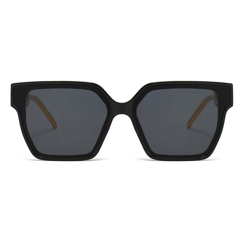 Oversized Cat-Eye-Sonnenbrille Schwarz-Gold