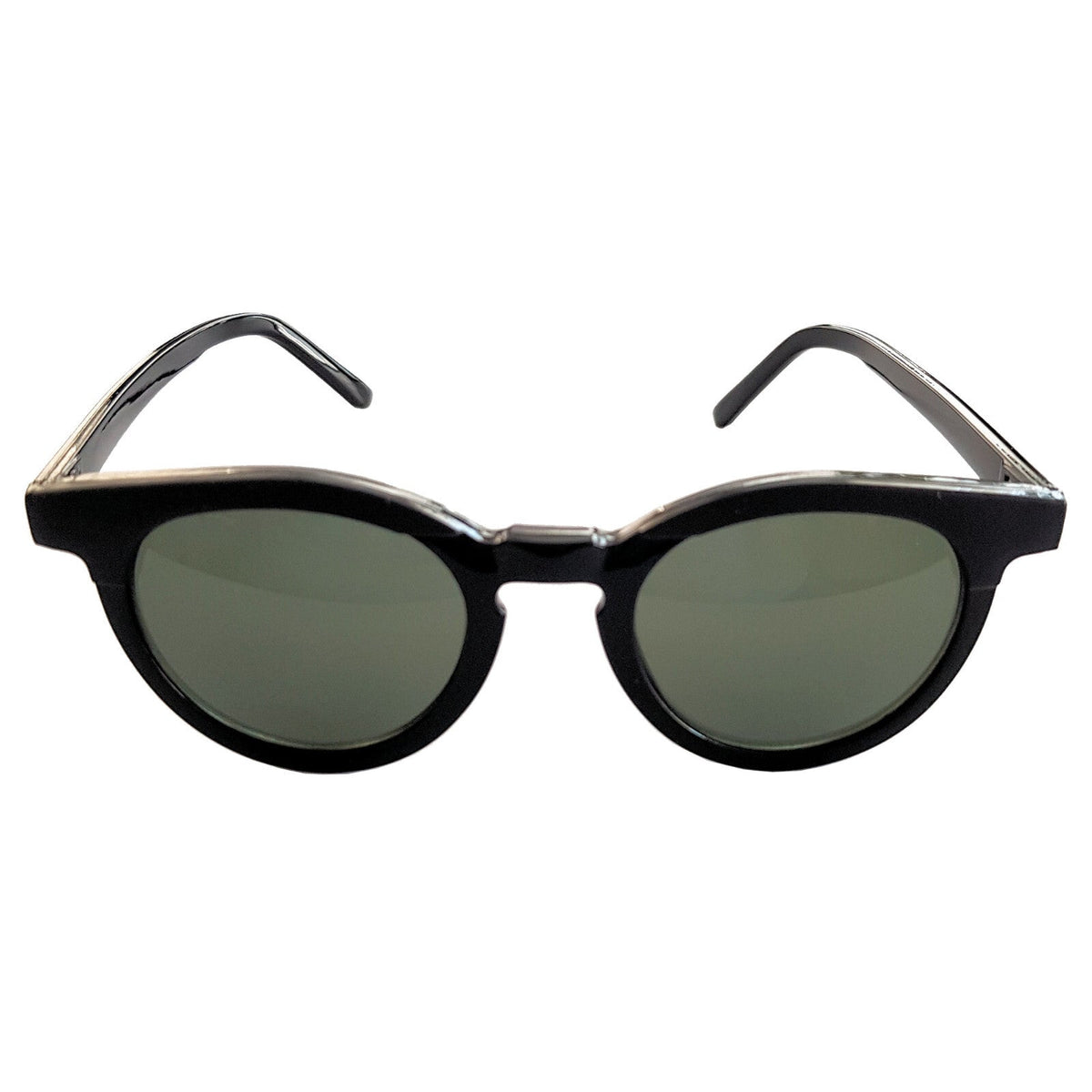 Schwarze Cat-Eye-Sonnenbrille matt und glänzend