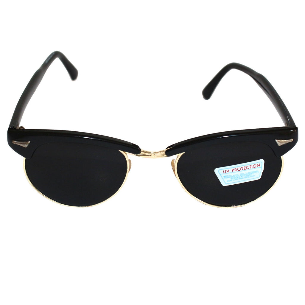 Schwarz-goldene Vintage Sonnenbrille