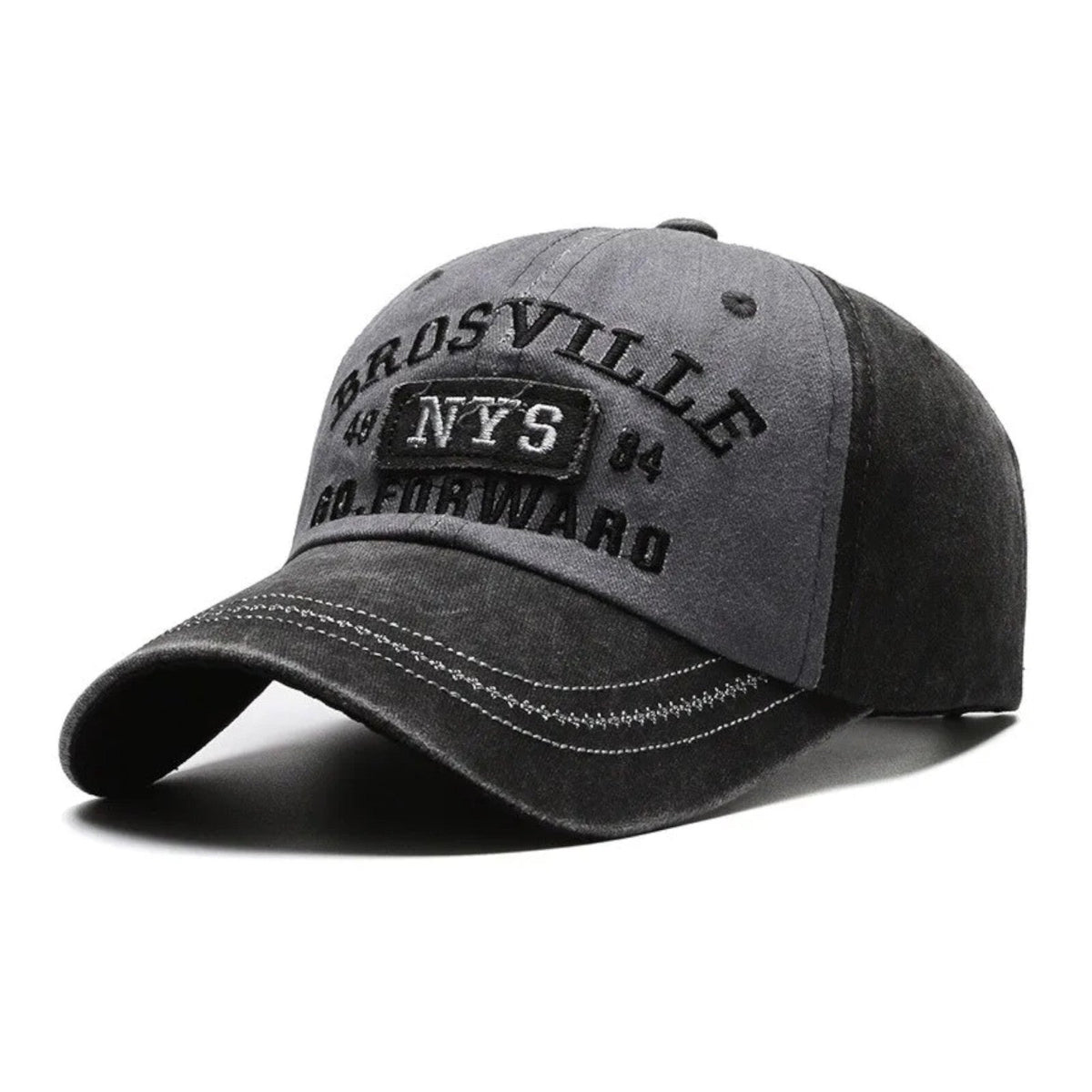 Brosville Vintage-Basecap aus Baumwolle mit Retro-Stickerei